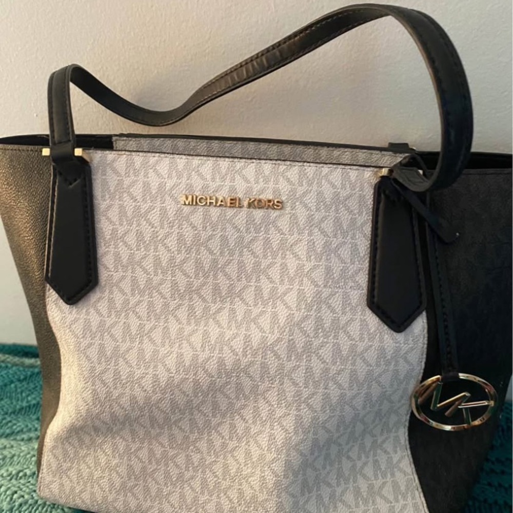 Michael Kors Black and Cream Tote